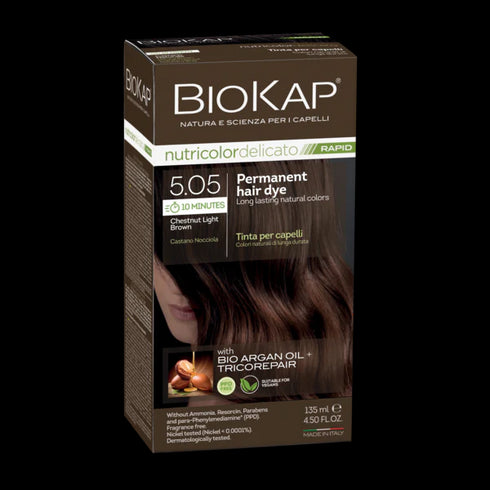 Delicato Rapid Natural Permenant Hair Dye 5.05 Chestnut Brown 135ml Matakana Pharmacy